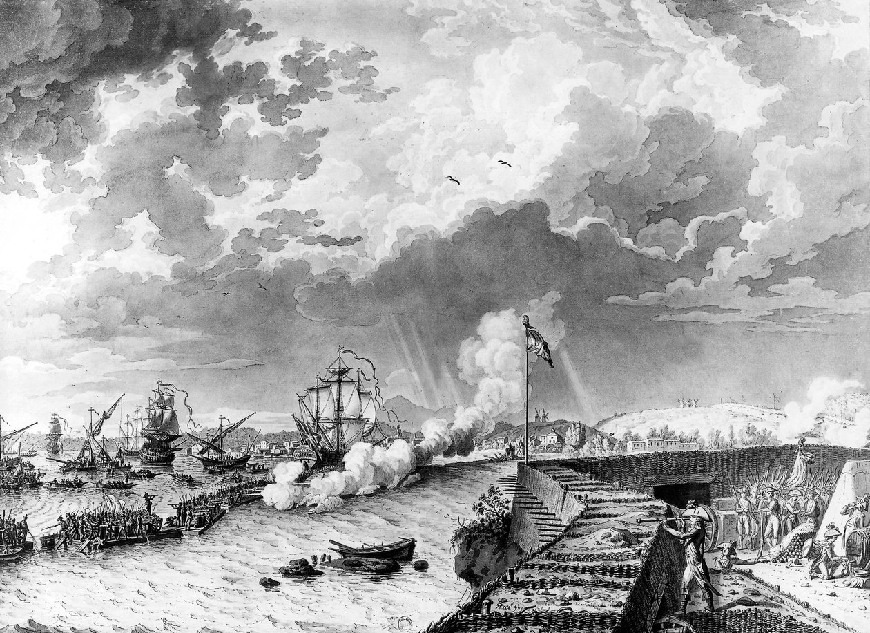 General Napoleão Bonaparte durante o Cerco de Toulon contra o exército inglês, Dezembro de 1793 (caneta e tinta sobre papel) de Paul Gregoire