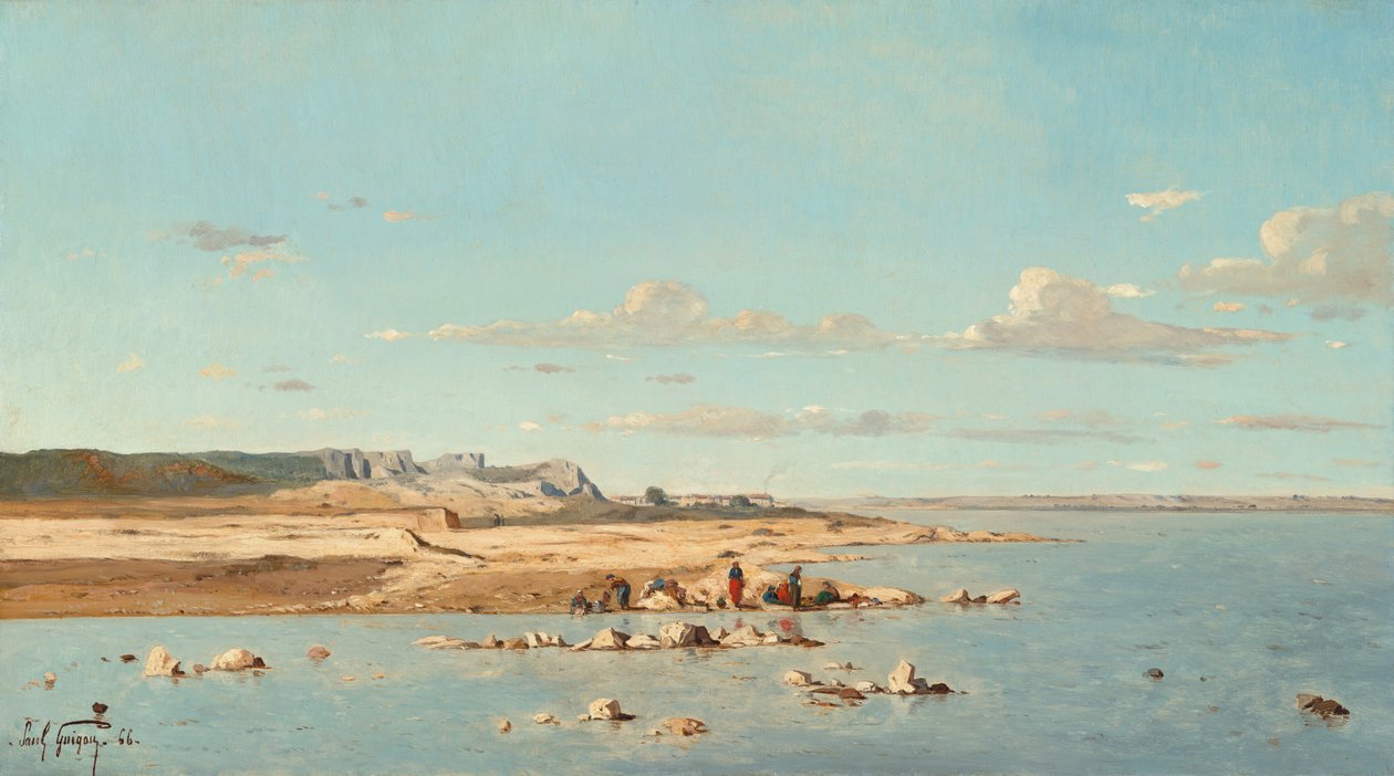 Lavadeiras nas margens do Durance, 1866. de Paul Guigou
