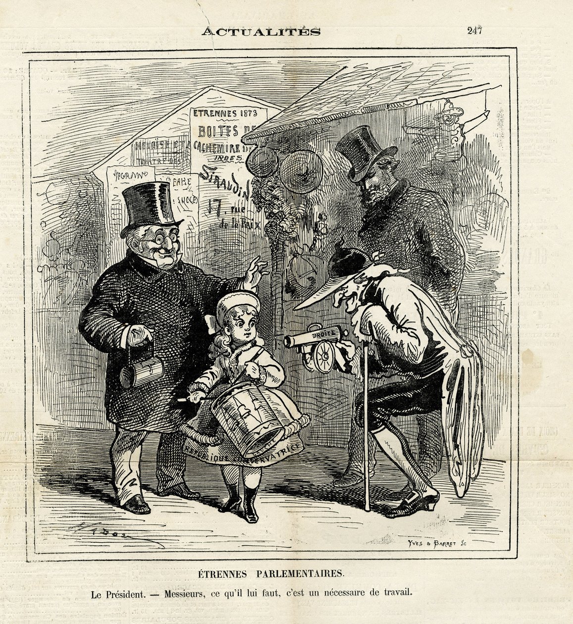 Ilustração de Hadol (1835-1875) em Le Charivari de Paul Hadol