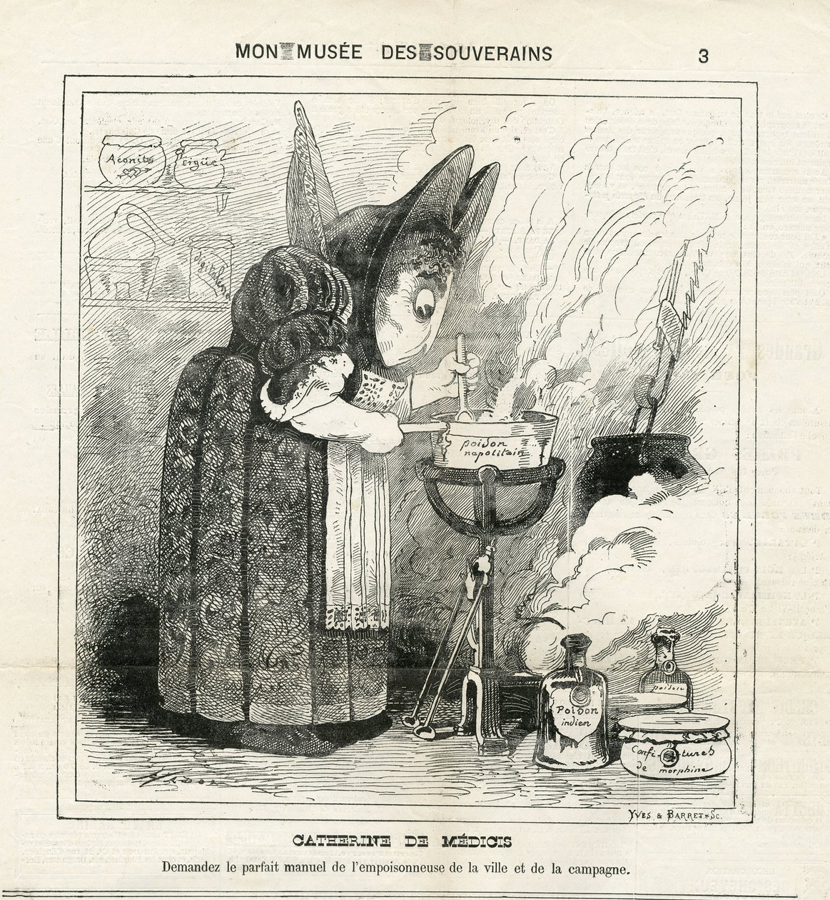Ilustração de Hadol (1835-1875) em The Charivari de Paul Hadol