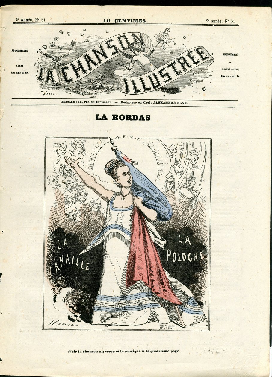 Ilustração de La Chanson (revista), número 51 de Paul Hadol