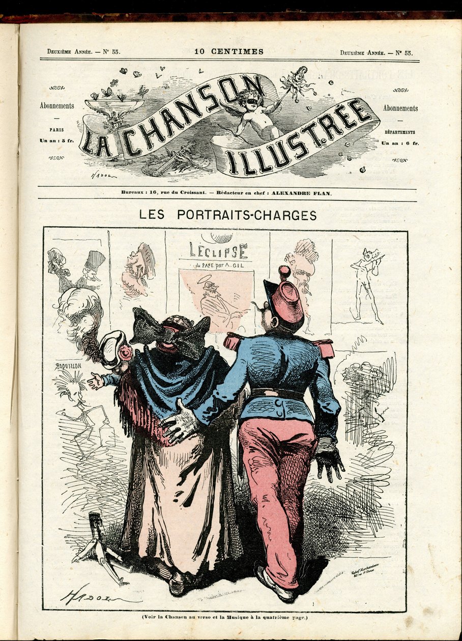 Ilustração de La Chanson (revista), número 55 de Paul Hadol