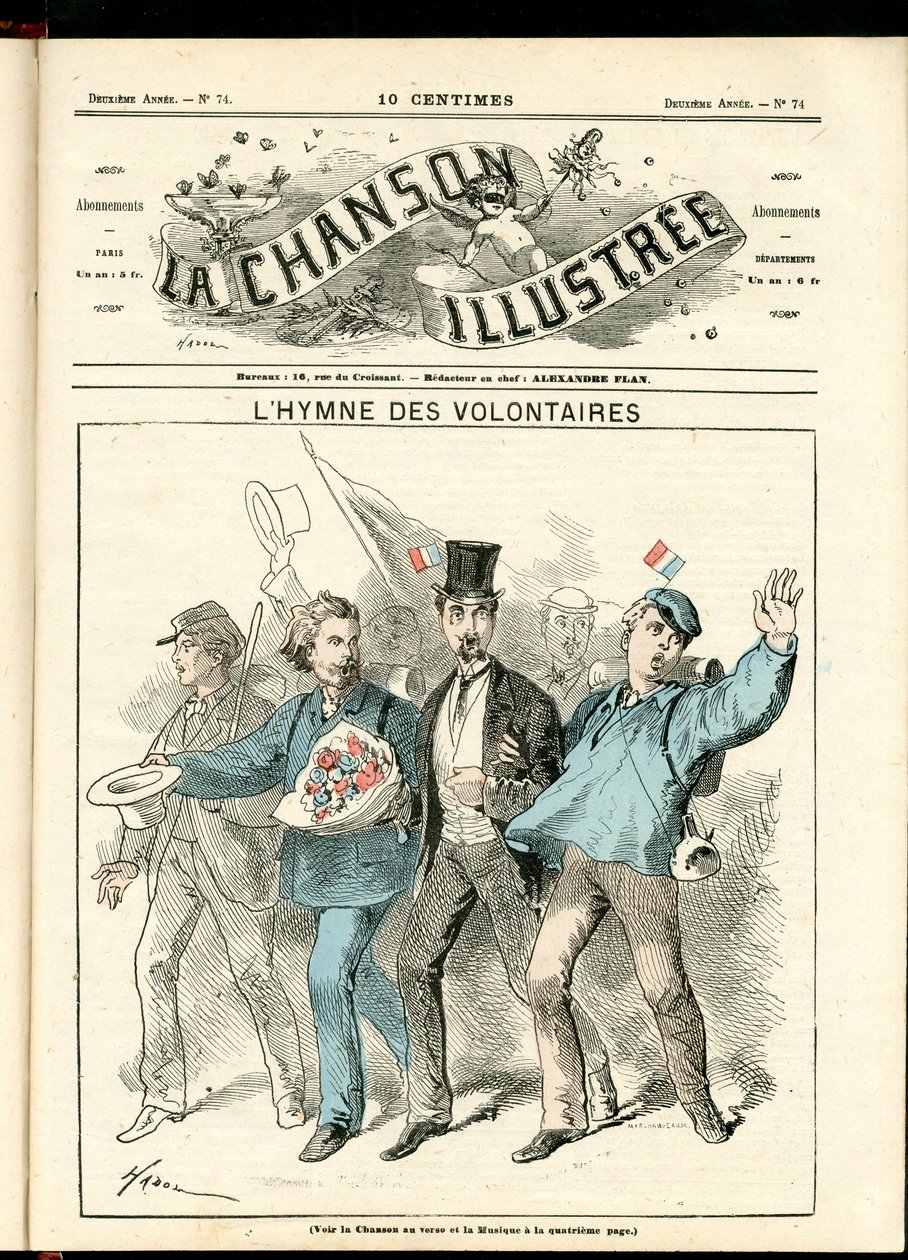 Ilustração de La Chanson (revista), número 74, Satirical in Colour, circa 1870: L