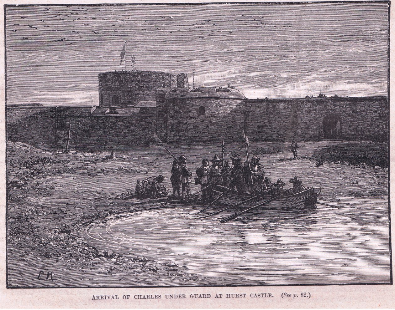 Chegada de Carlos I sob guarda no castelo de Hurst em 1648 de Paul Hardy