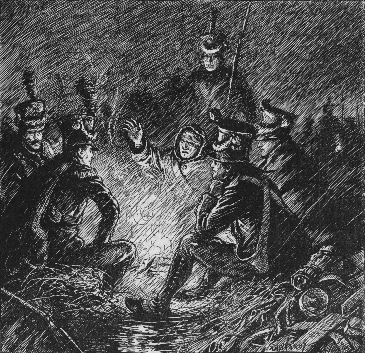 Franceses e aliados entraram em lama e água, 1902 de Paul Hardy