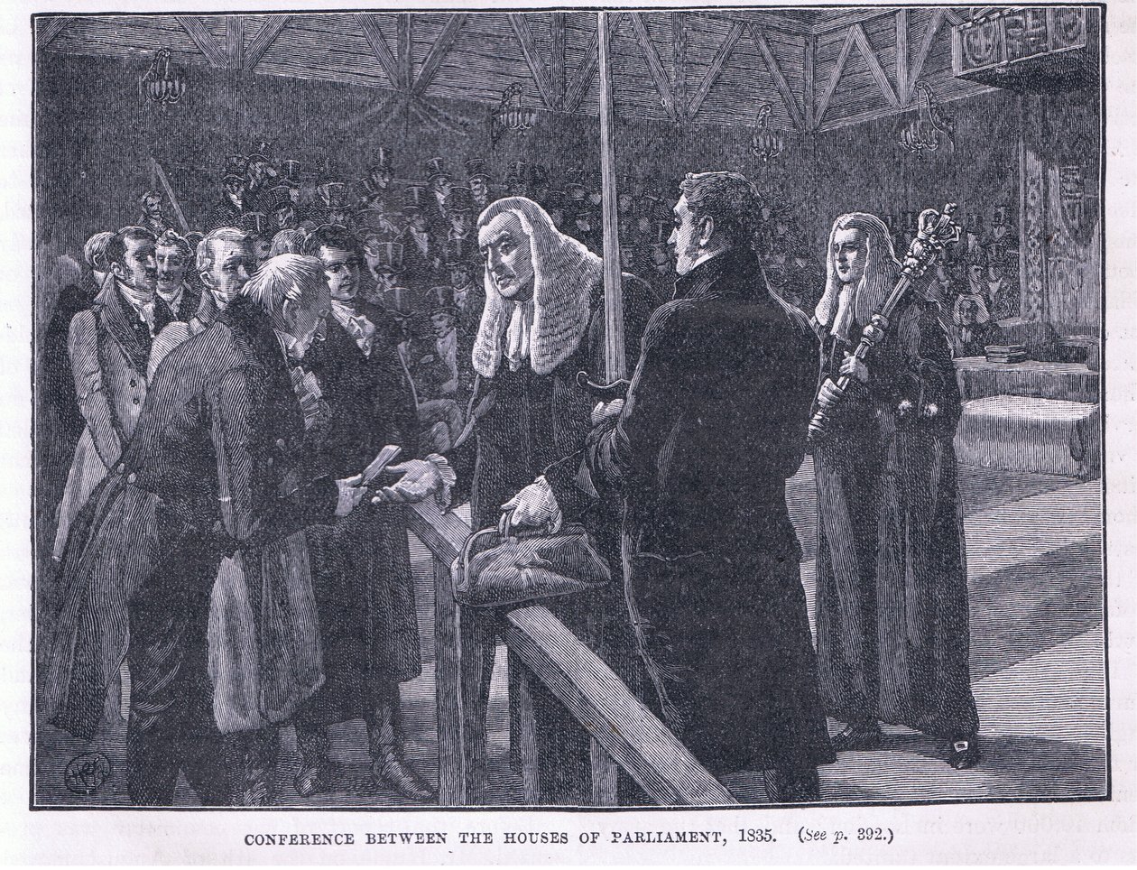 Conferência entre as Casas do Parlamento AD 1835 de Paul Hardy