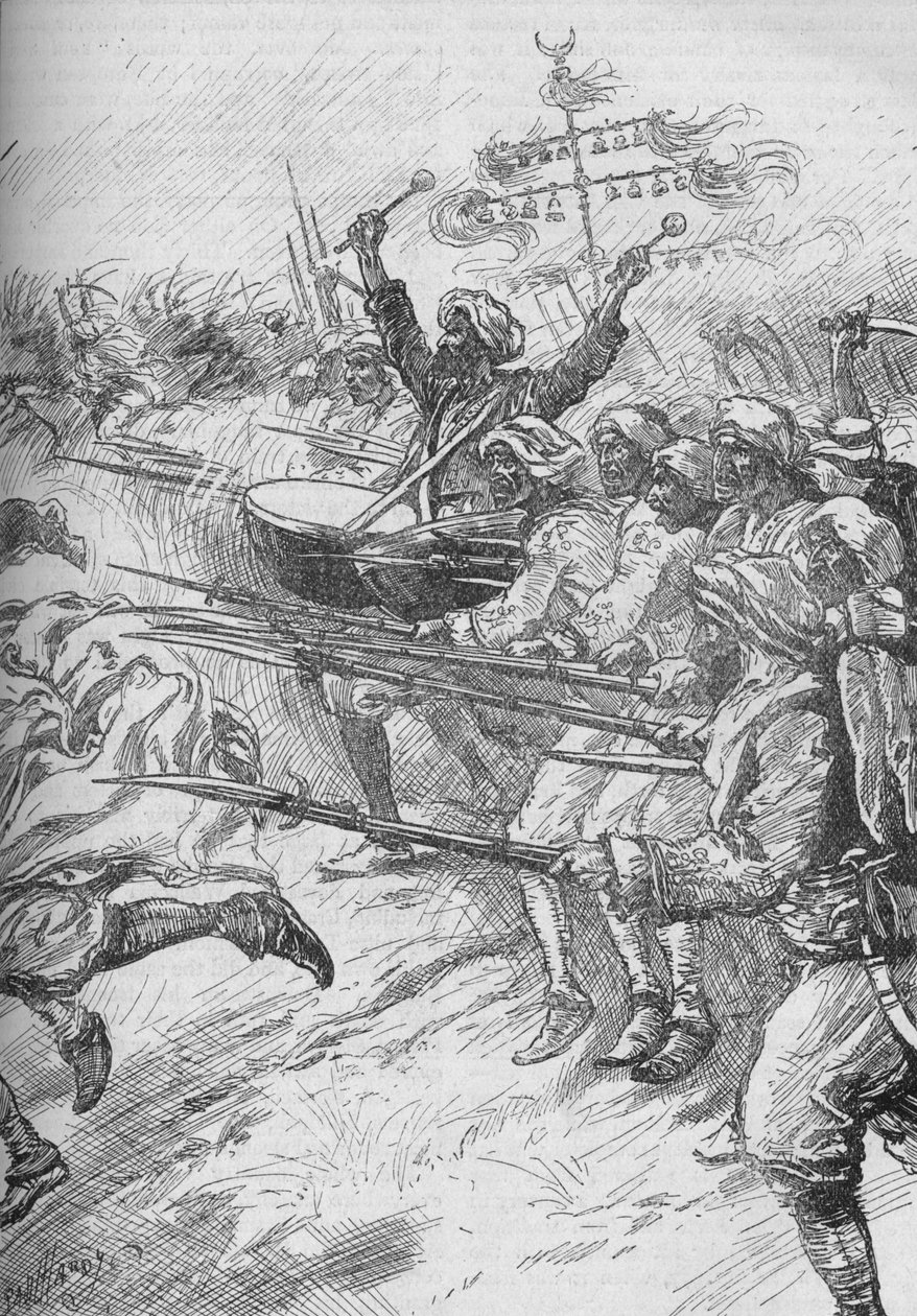 Os janízaros correram para o ataque a toda velocidade e com baionetas fixas, 1902 de Paul Hardy
