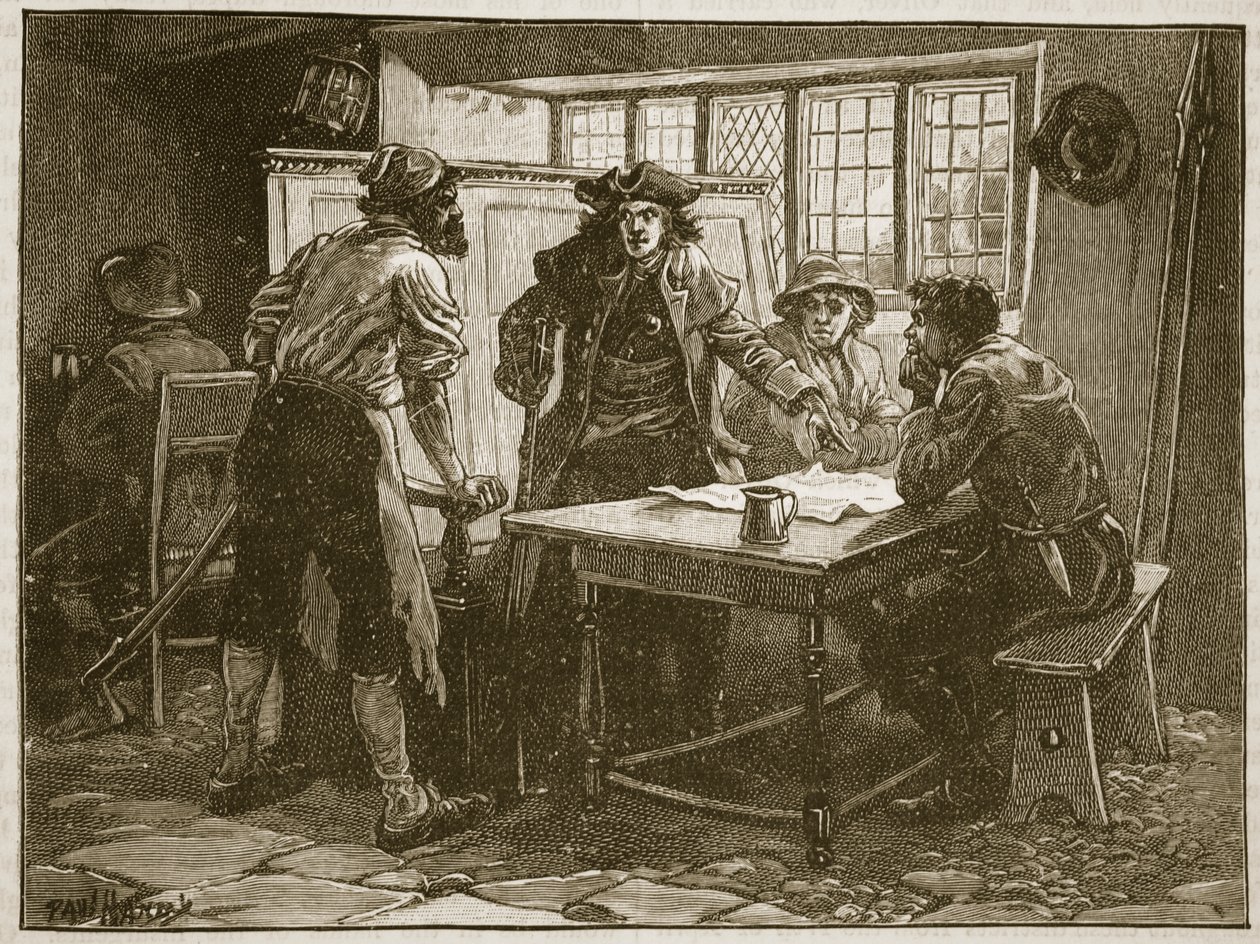 O &39;Capitão de Nottingham&39; e os Agitadores no &39;White Horse&39;, ilustração de &39;História Ilustrada de Cassell da Inglaterra&39; (foto sépia) de Paul Hardy