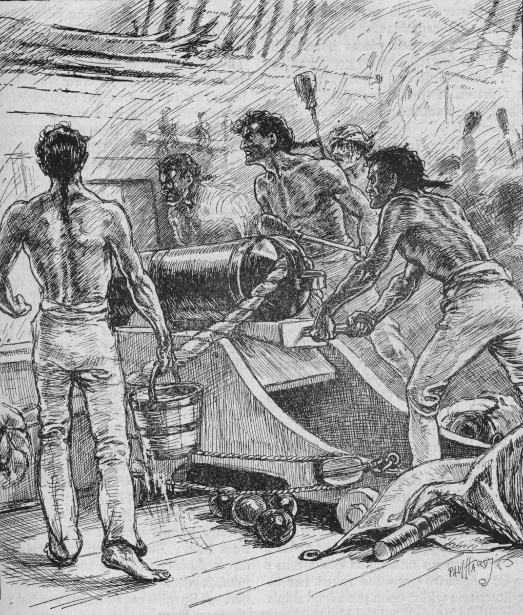 Os soberanos reais grudaram nas armas e os combateram como demônios, 1902 de Paul Hardy