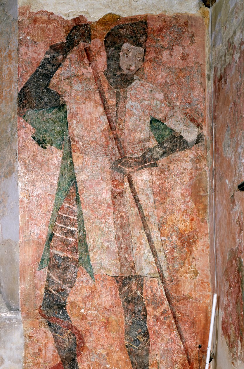 Pintura de parede de São Jorge na capela, Castelo Farleigh Hungerford, Somerset, c2007 de Paul Highnam