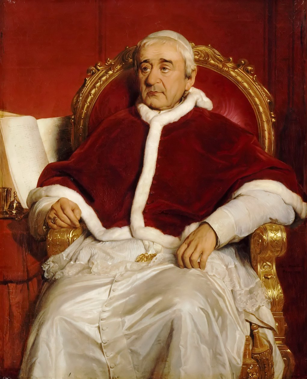 Retrato do Papa Gregório XVI 1765-1846 de Paul Delaroche