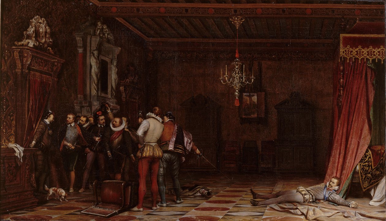 O assassinato do Duque de Guise no castelo de Blois em 1588, 1834 de Paul Delaroche