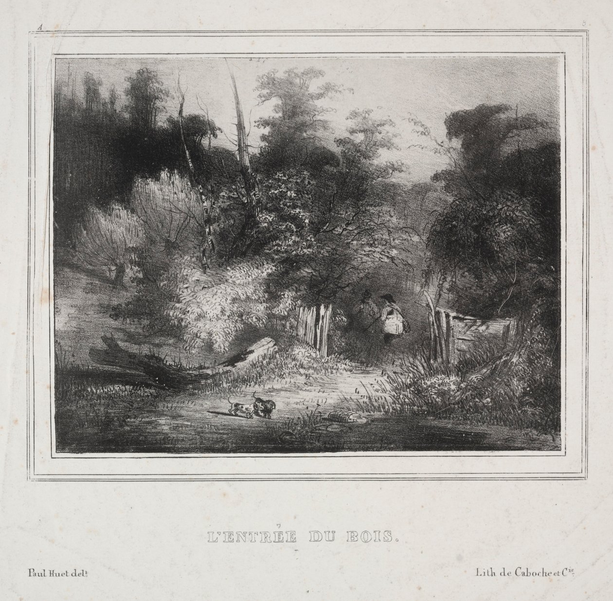Paisagens: A entrada de uma floresta, 1829. de Paul Huet