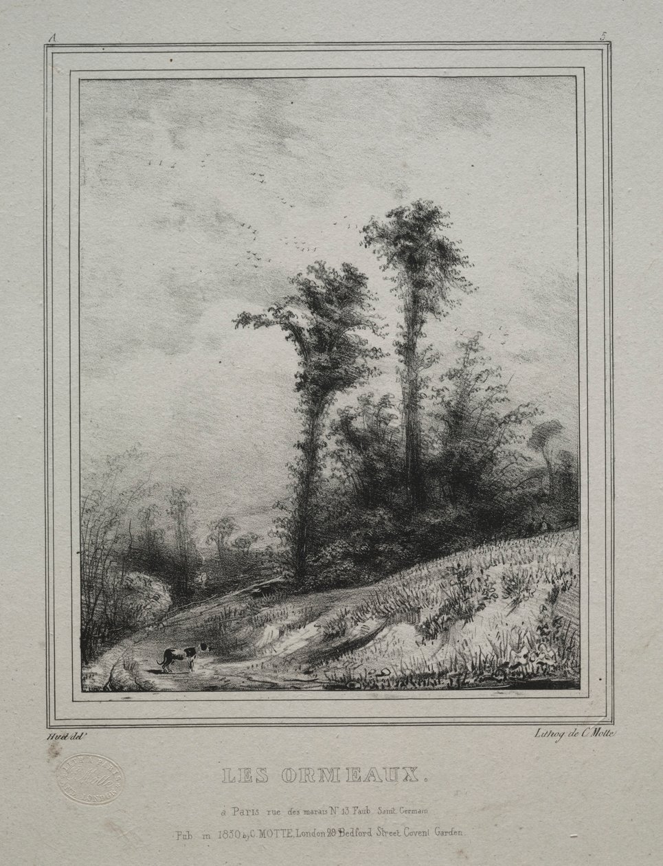 Paisagens: jovens olmos, 1829. de Paul Huet