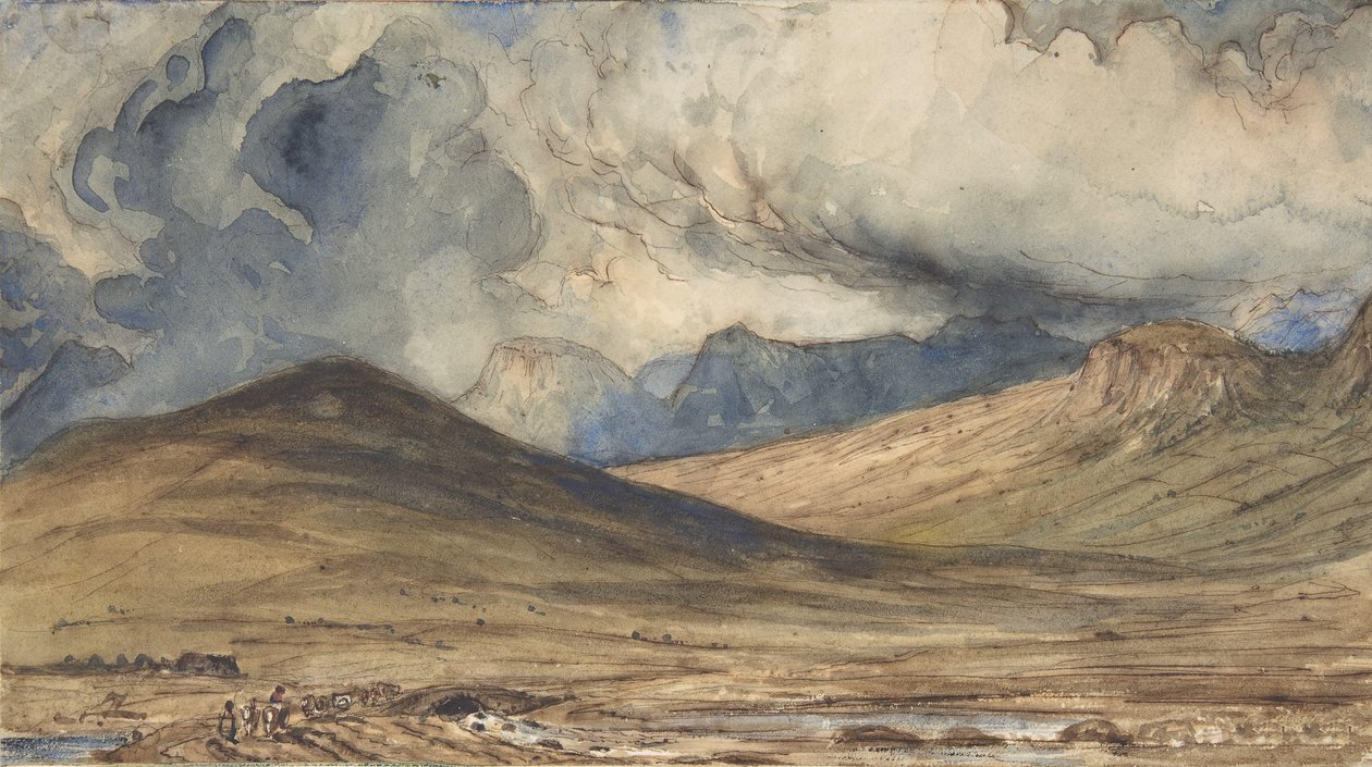 Montanhas de Auvergne, 1831-33. de Paul Huet