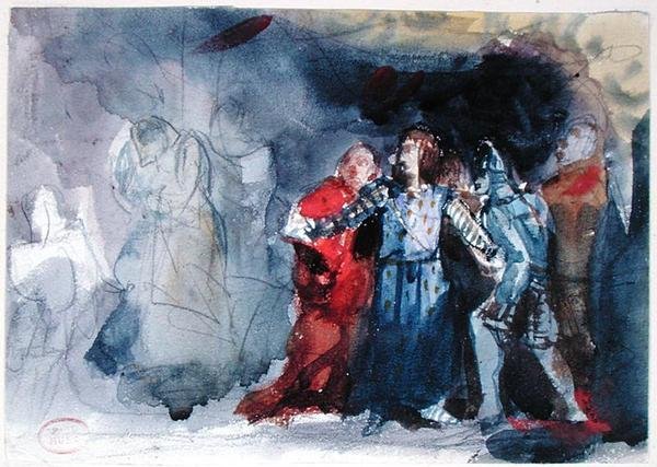 O Fantasma do Rei Aparecendo a Hamlet, cena do I Acto de 