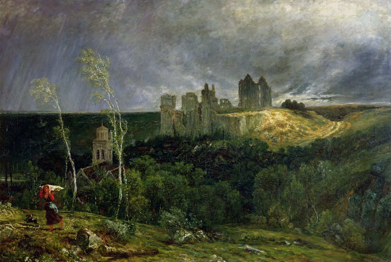 As ruínas do Castelo de Pierrefonds, 1861 de Paul Huet