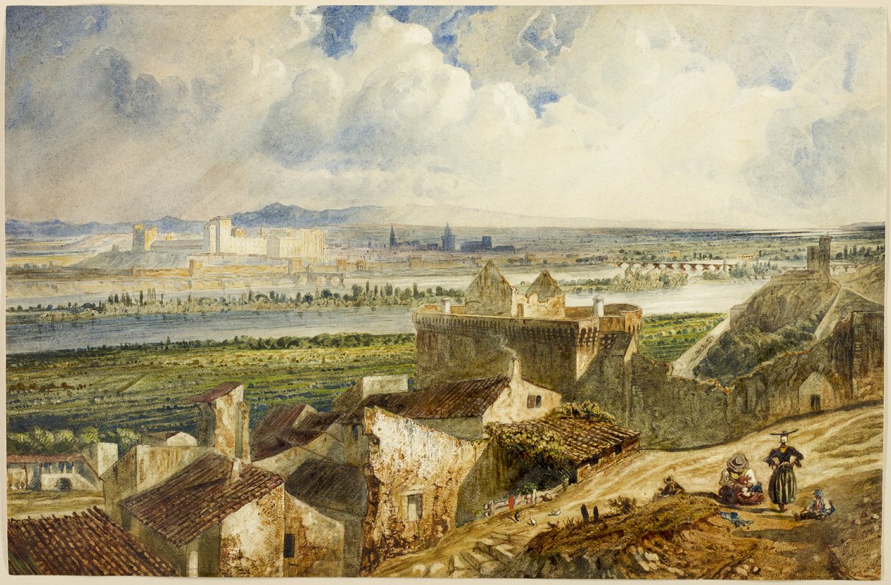 Vista de Avignon (de Villeneuve les Avignon) de Paul Huet