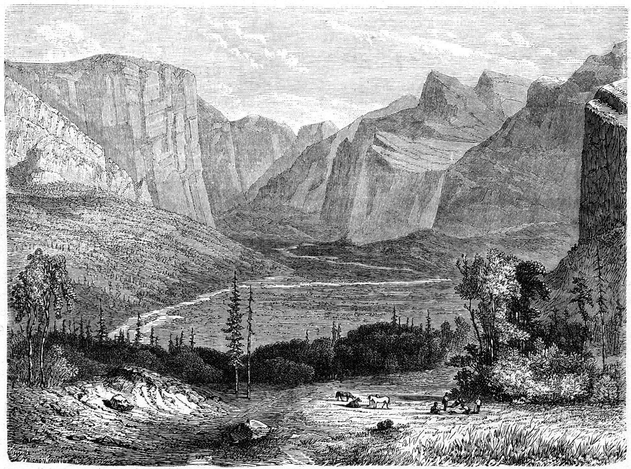 Vale de Yosemite, Califórnia, século XIX. de Paul Huet