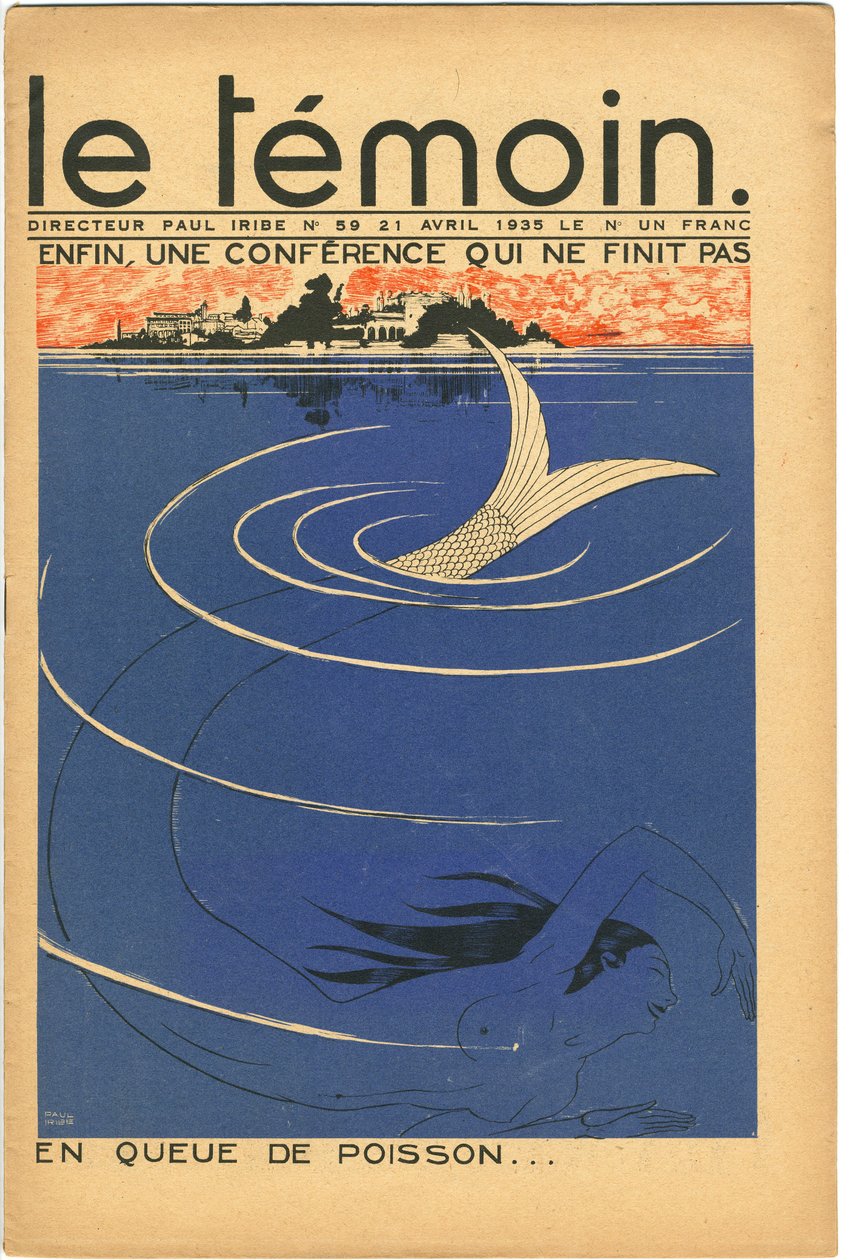 Capa da revista The Temoin, Satirical in Colours, 21 de abril de 1935 (litografia) de Paul Iribe