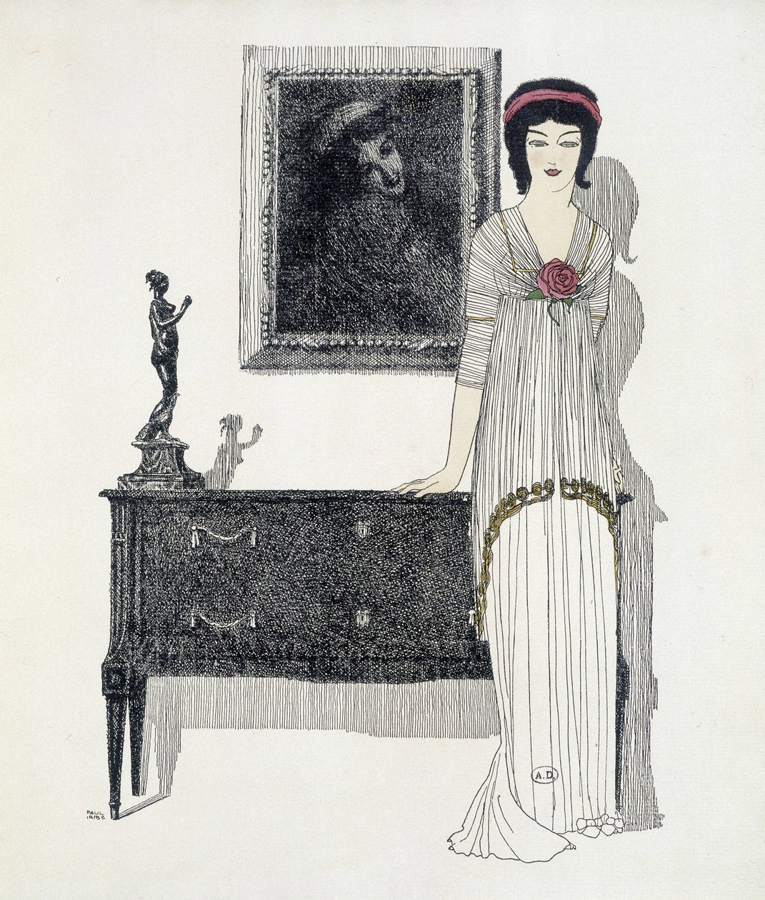 Criação de Paul Poiret a partir de "Les Dresses de Paul Poiret", desenho de Paul Iribe. 1908 de Paul Iribe