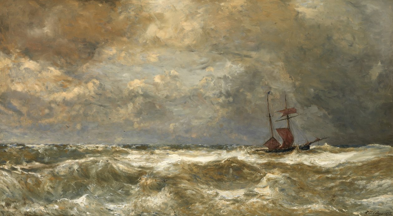 Mar Áspero (óleo sobre tela) de Paul Jean Clays