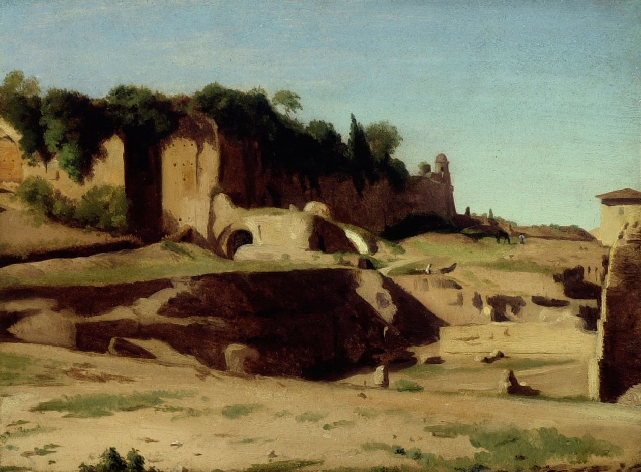O Palácio Imperial no Palatino, Roma de Paul Jean Flandrin