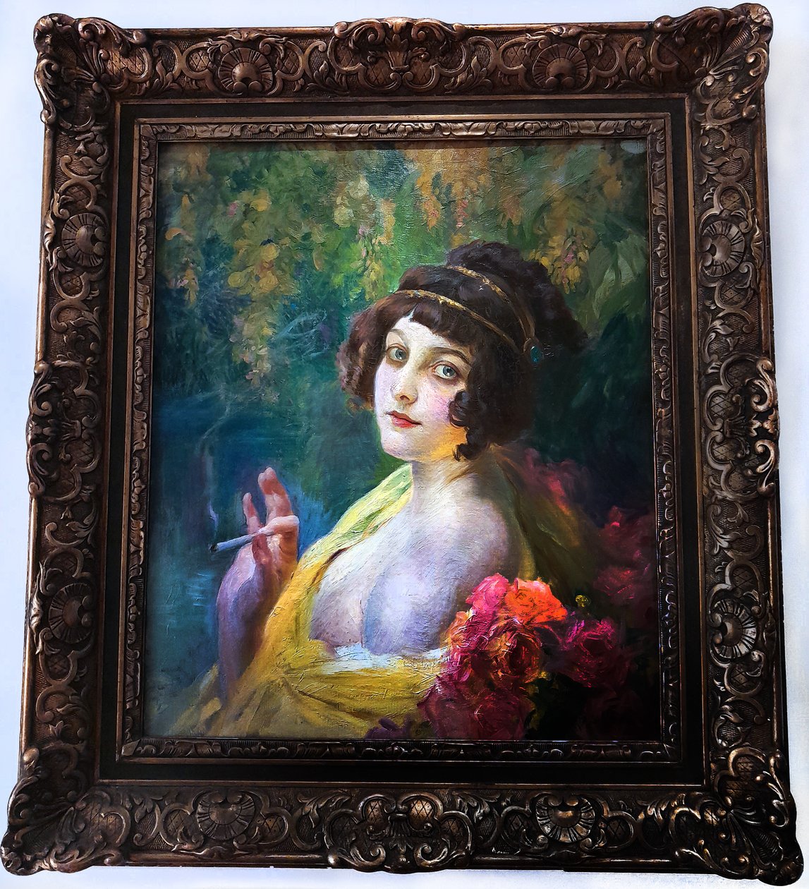 Mulher com um toucado antigo de Paul Jean Gervais