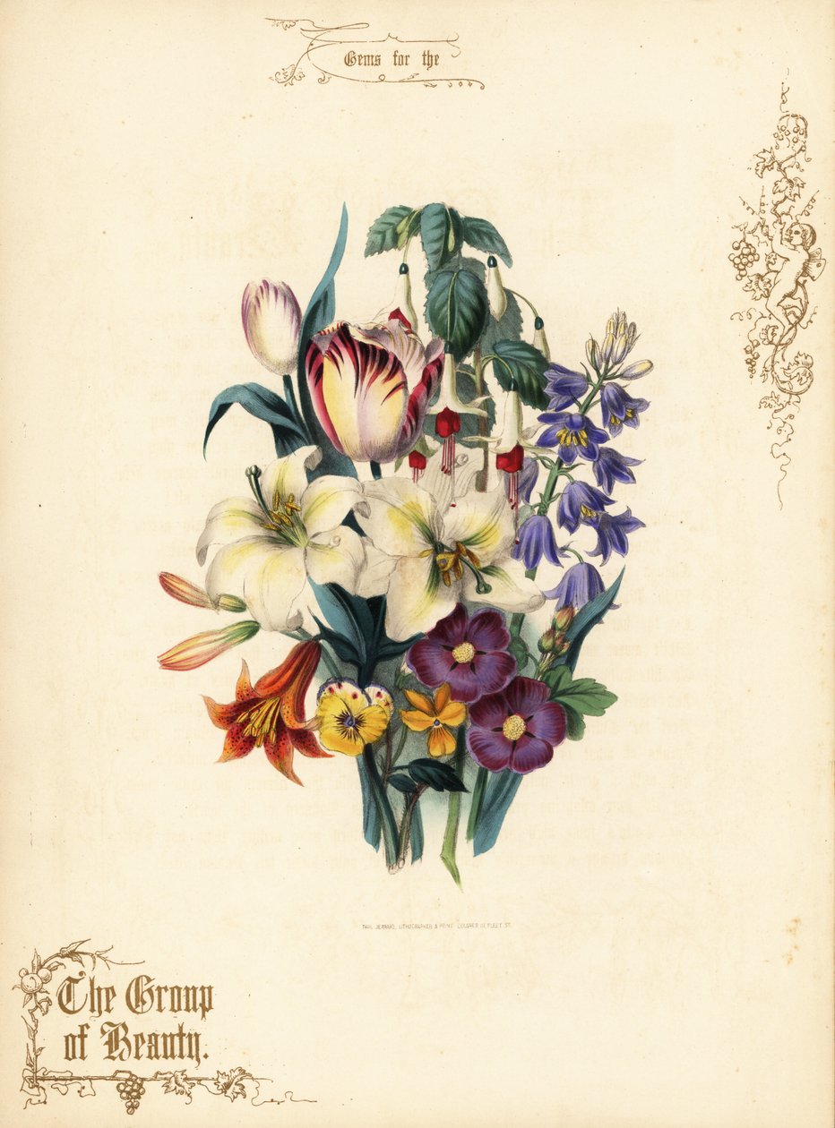 Buquê de lírios, tulipa, fúcsia, lírio tigre. de Paul Jerrard