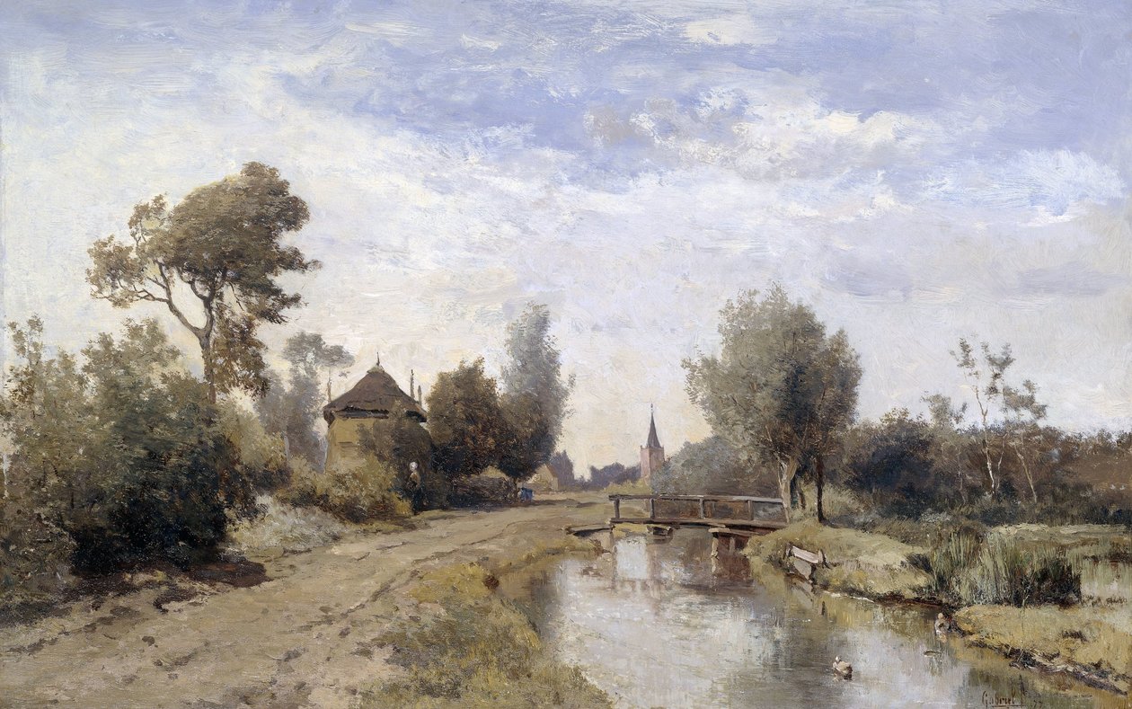 Paisagem perto de Kortenhoef de Paul Joseph Constantin Gabriël (signed by artist)