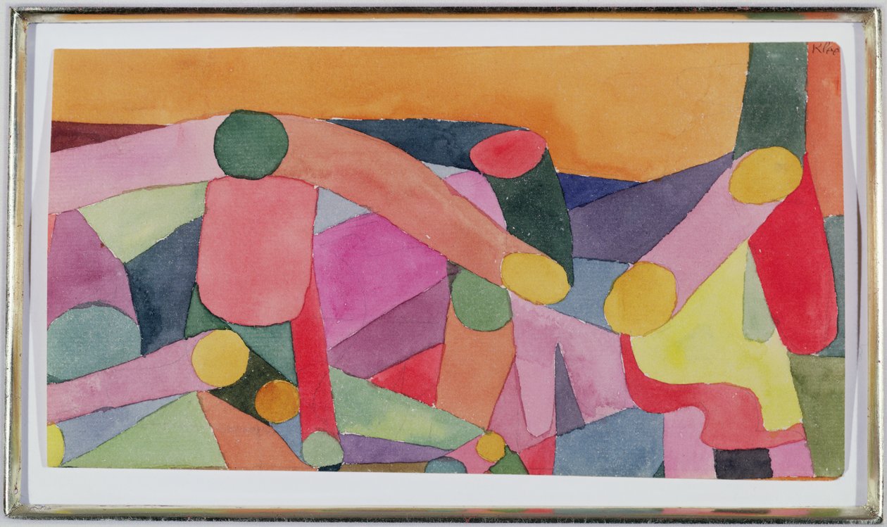(Sem título) Composição a cores, c.1914 (aguarela e lápis sobre papel) de Paul Klee