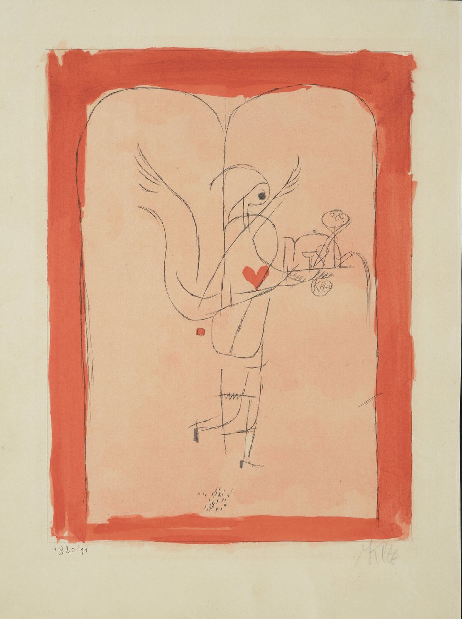 Um gênio serve um café da manhã pequeno, 1920. de Paul Klee