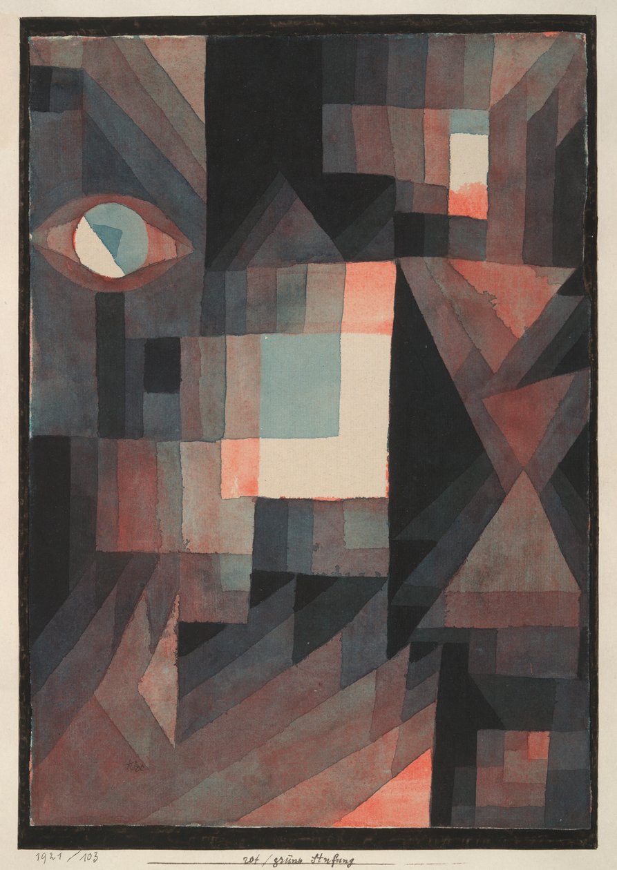 Resumo. Gradação Vermelho/Verde [com algum cinnibar em formato vertical] de Paul Klee