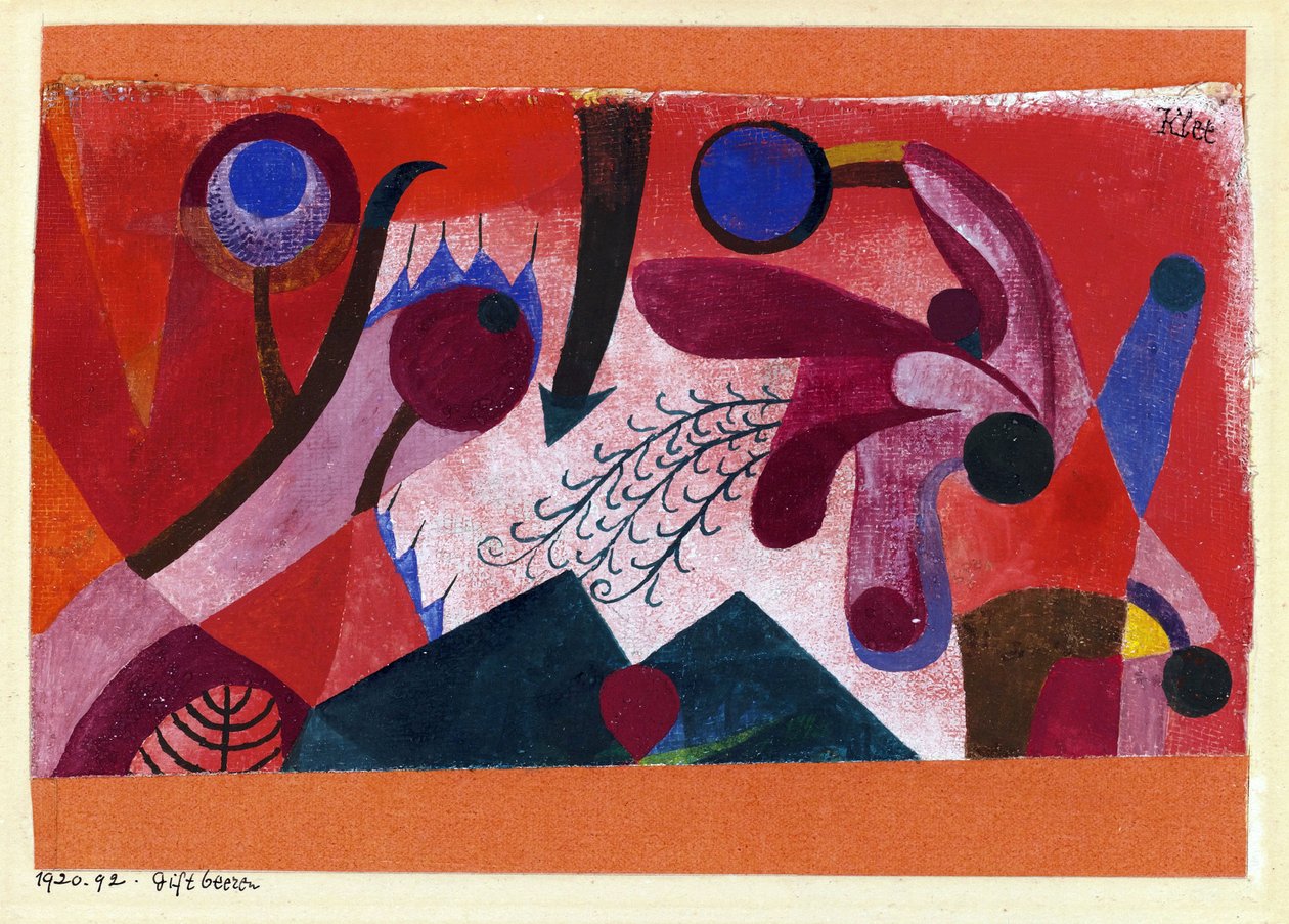 Watercolour "Bagas Venenosas" de Paul Klee (1879-1940) 1920 Dim 15,4x22,2 cm Colecção privada de Paul Klee