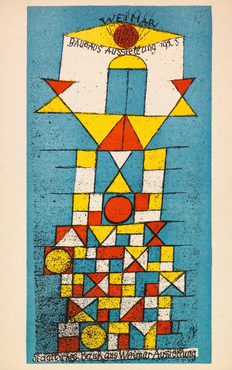 アート・デザイン・音楽 Paul Klee: Bauhaus Master Exposição Bauhaus. Postal, 1923. | Paul Klee