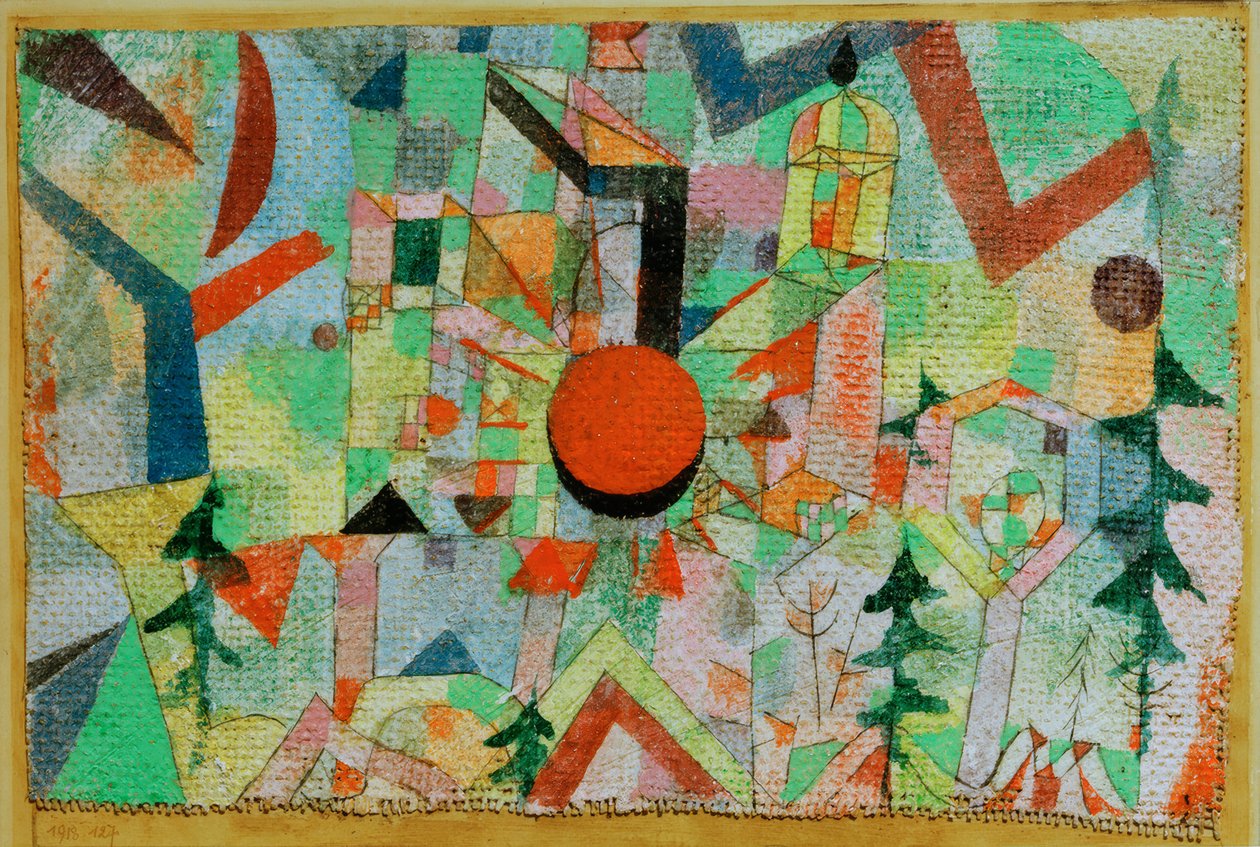 Castelo com pôr do sol de Paul Klee