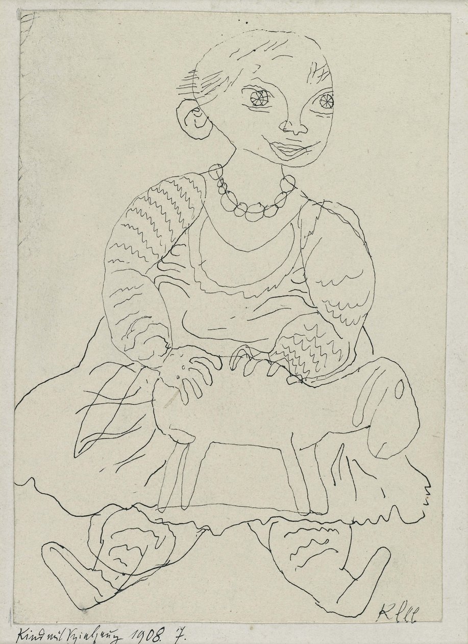 Criança com um brinquedo de Paul Klee
