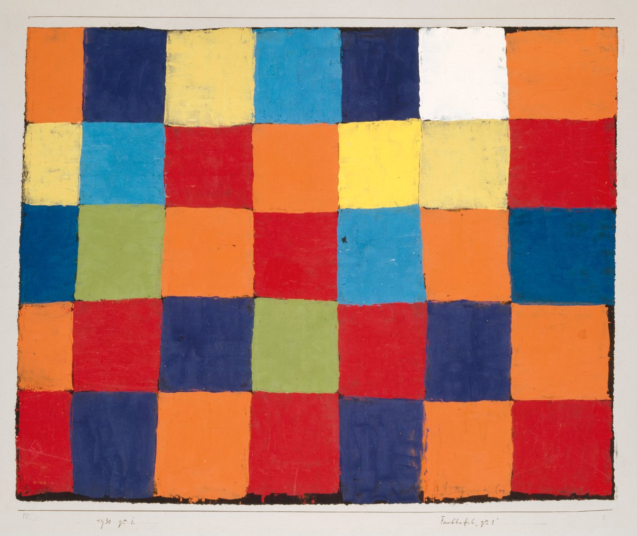 Tabela de cores Qu 1, 1930. de Paul Klee