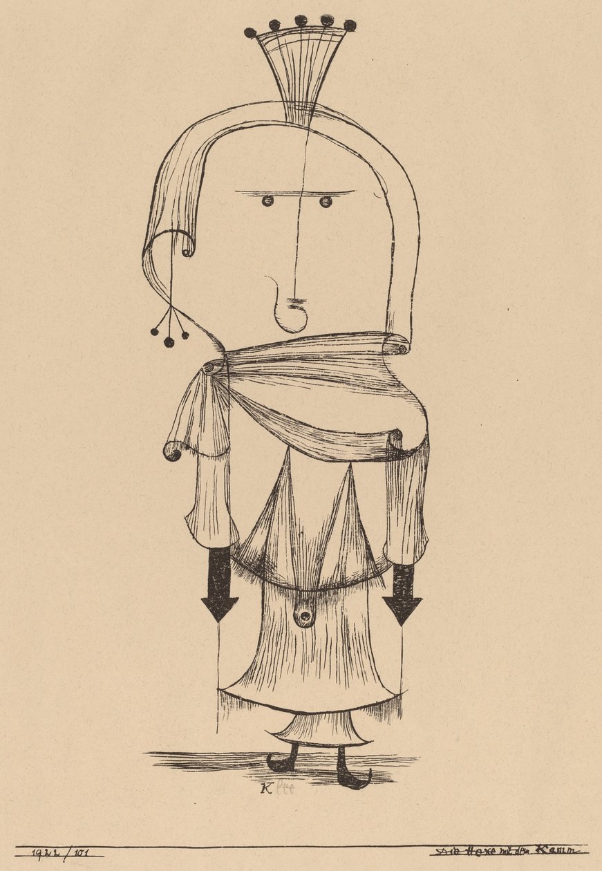 Die Hexe mit dem Kamm Witch with a Comb, 1922. de Paul Klee
