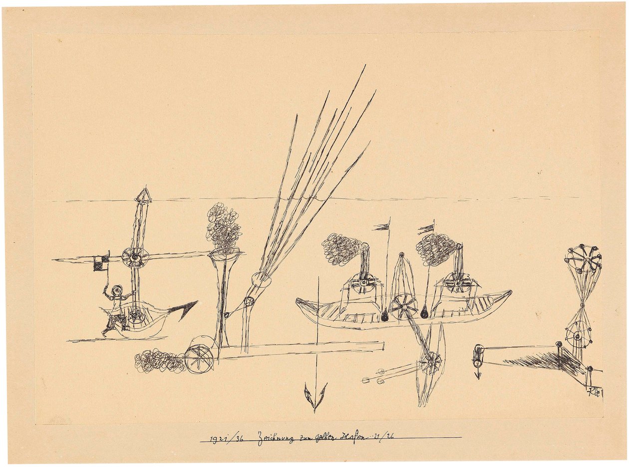 Desenho para o porto amarelo, 1921-1926. de Paul Klee
