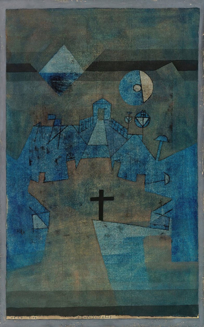 Cemitério das Dunas de Dünenfriedhof, 1924. de Paul Klee