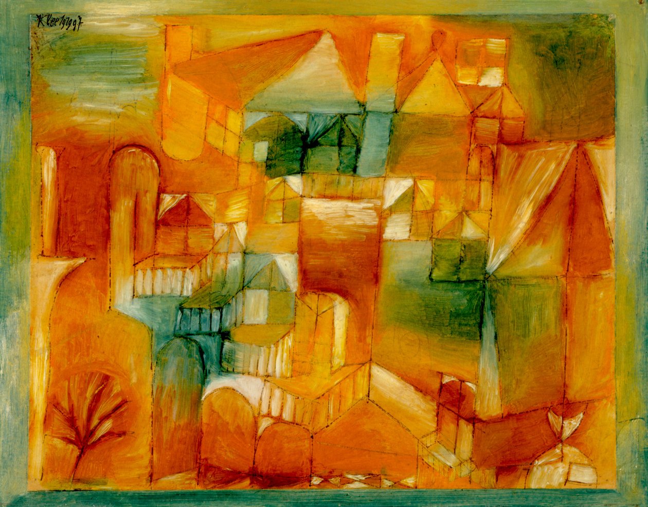 Fachada Marrom-Verde, 1919. de Paul Klee