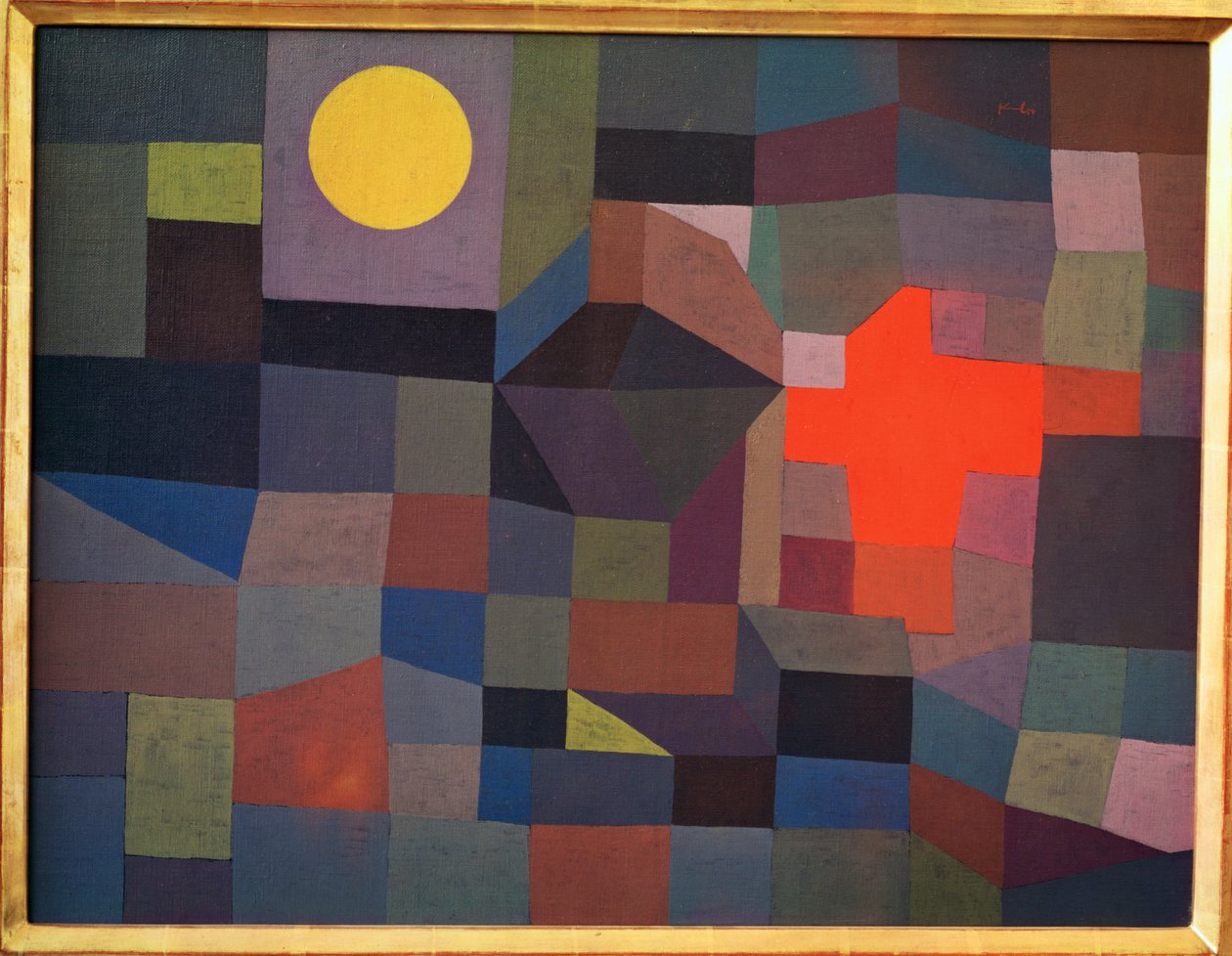 Fogo na Lua Cheia (pintura sobre tela) de Paul Klee