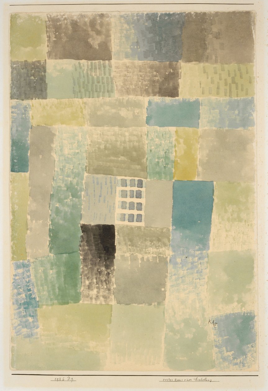 Primeira casa de um assentamento, 1926. de Paul Klee
