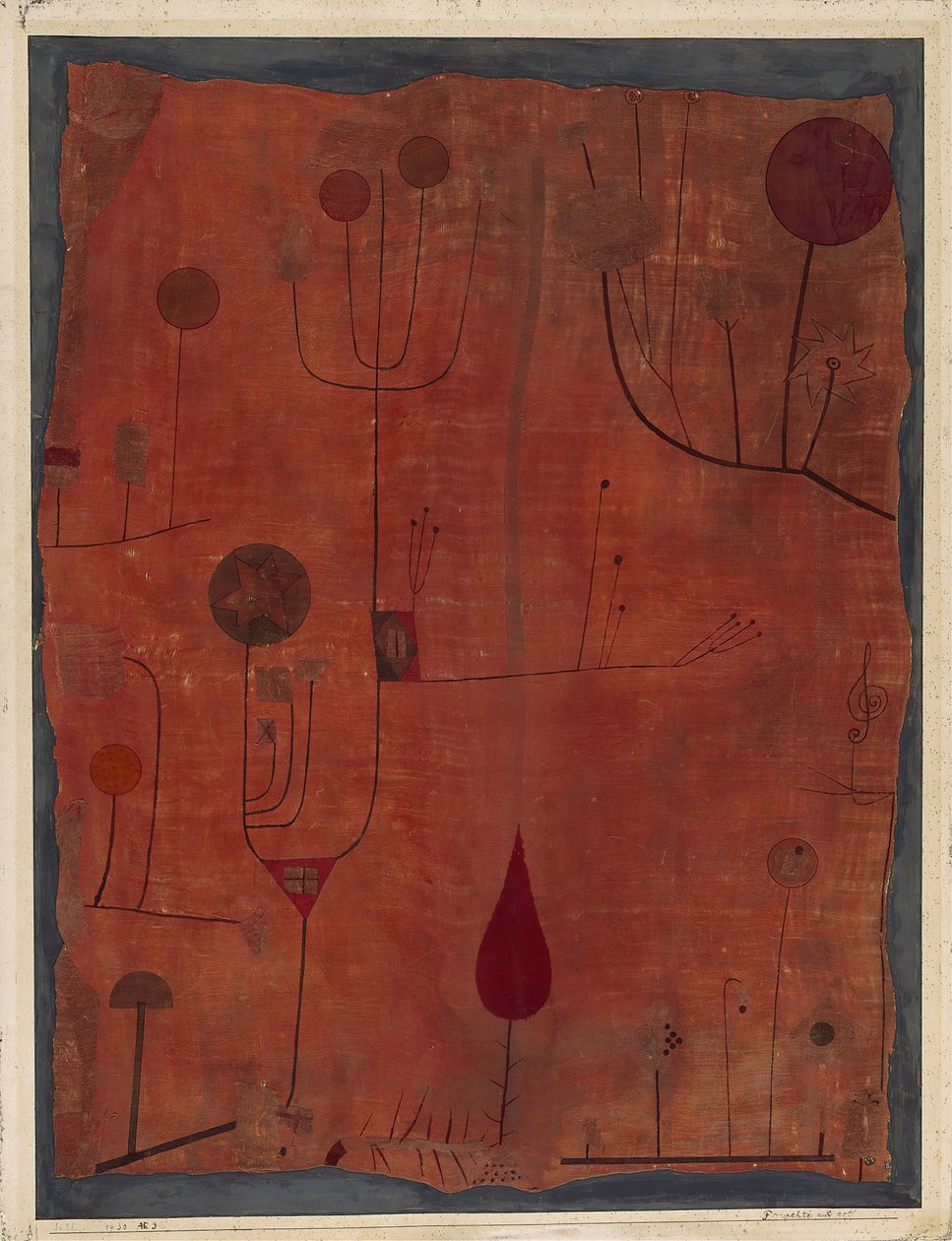 Frutas em Vermelho, 1930. de Paul Klee