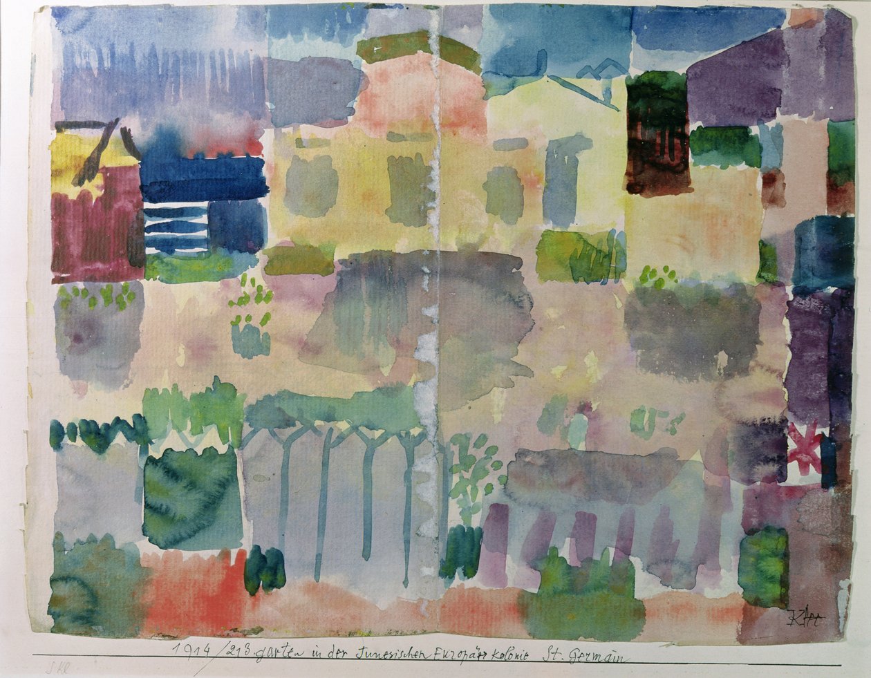 Jardim em Saint-Germain, o bairro europeu de Tunes de Paul Klee