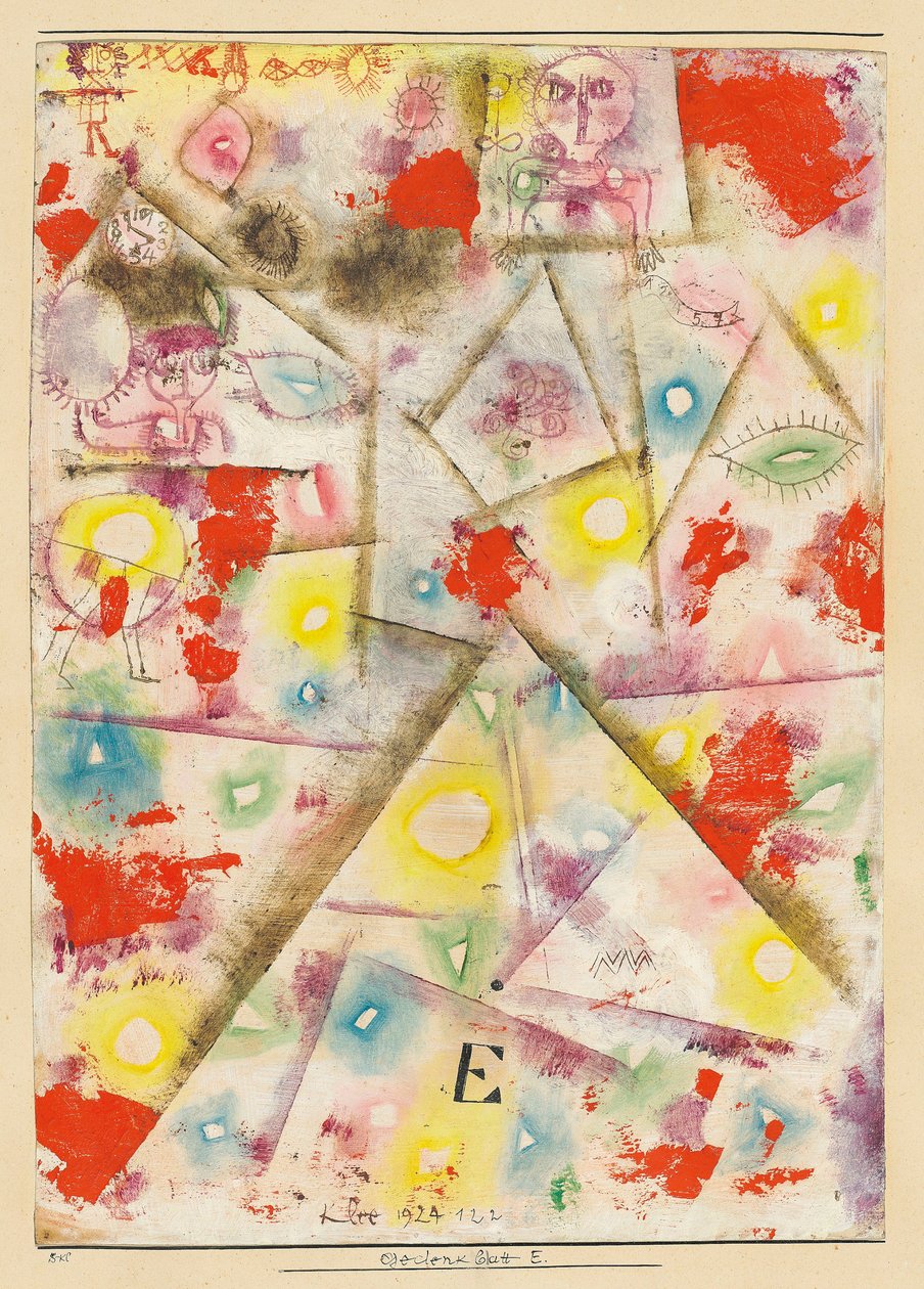 Folha comemorativa E, 1924. de Paul Klee
