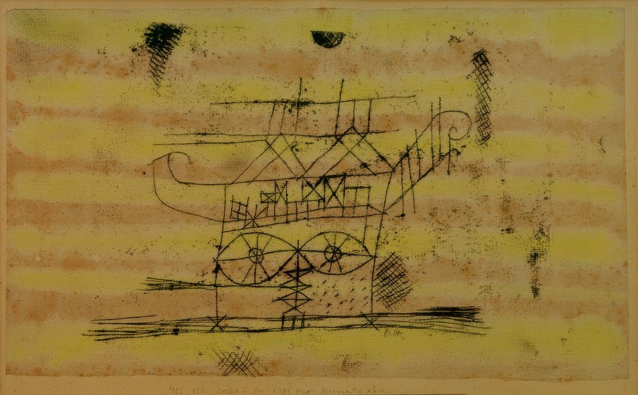 Andaimes para a cabeça de uma escultura monumental de Paul Klee
