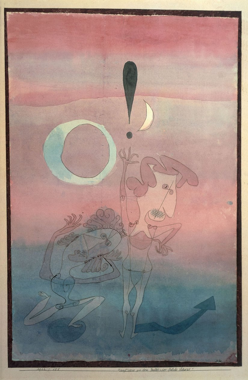 Cena principal do Ballet O Falso Juramento, 1922. de Paul Klee