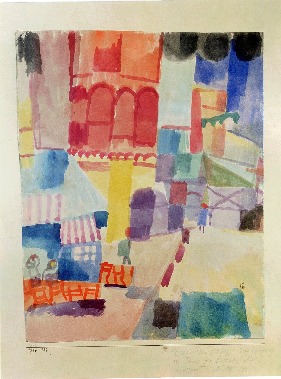 Em frente de uma mesquita em Tunis de Paul Klee
